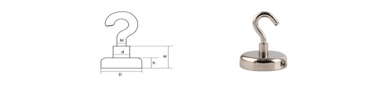 Neodymium Pot Magnet With Hook